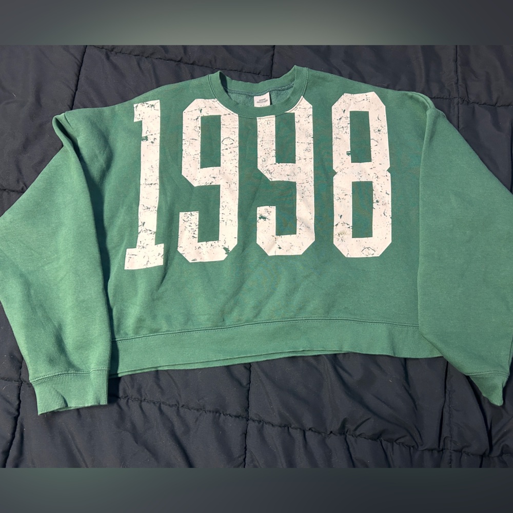 Urban Outfitters Teal Sweatshirt with 1998 Print